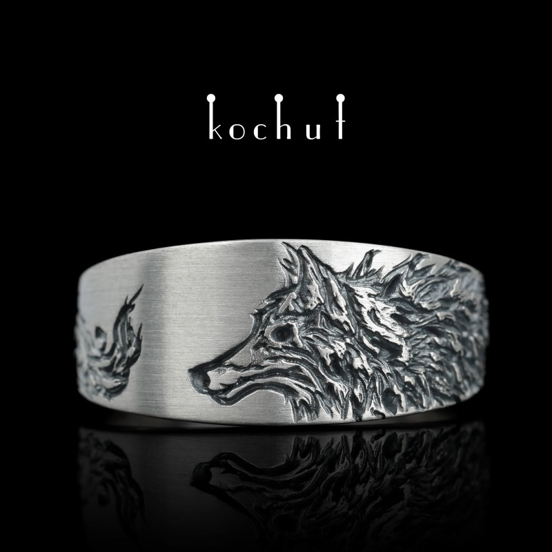 Ring "Dark wolf". Silver, oxidation