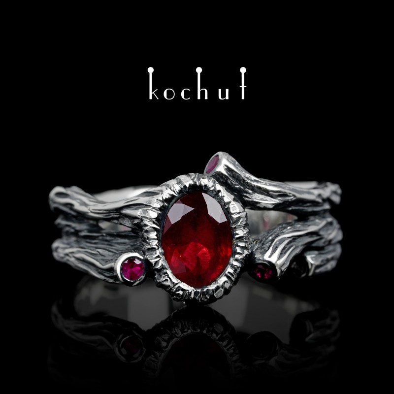 Ring "Sweet fruit". Silver, rubies