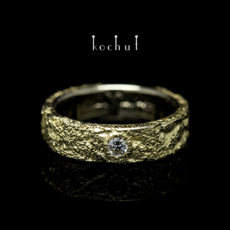 Ring «The Soul and the Body». White, yellow gold, diamond