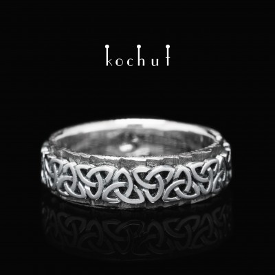 Обручальное кольцо «Кельтский узор». Серебро, оксидирование