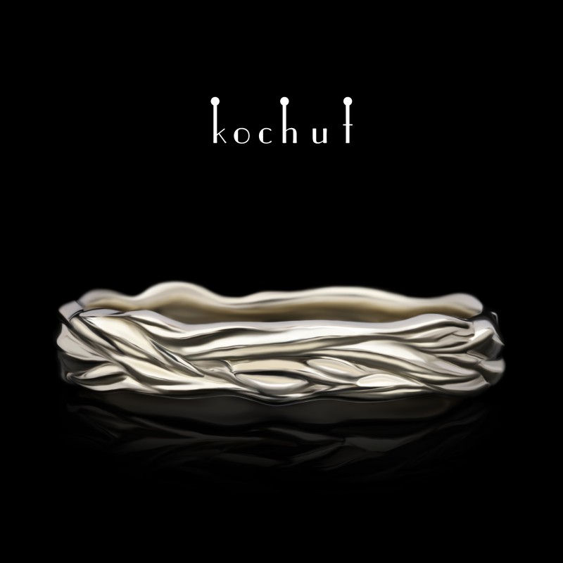 Wedding ring «Waves of Love». White gold