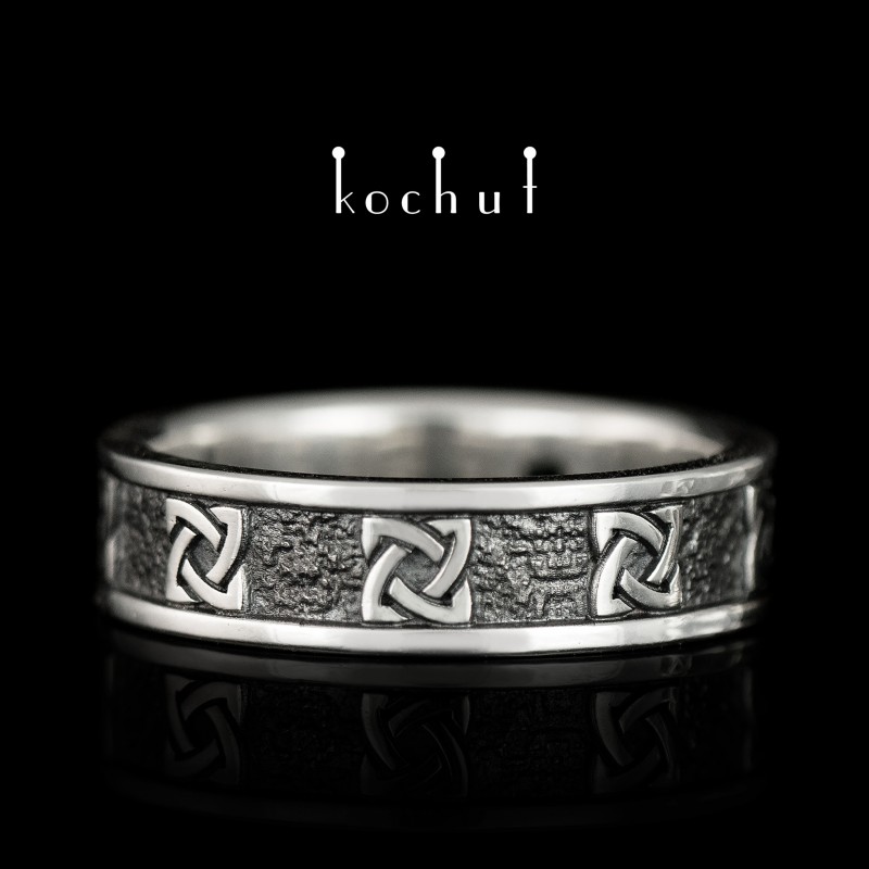 Snubní prsten «Keltský talisman». Stříbro, oxidace