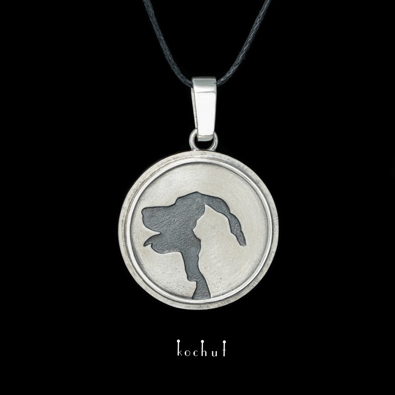 Friendship — silver pendant with oxidation