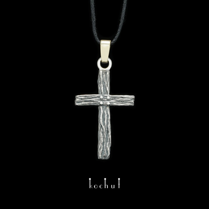 Křížek «Životodárný». Stříbro, zlato, oxidace