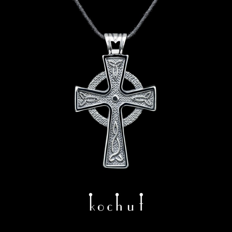 Celtic cross. Silver, oxidized