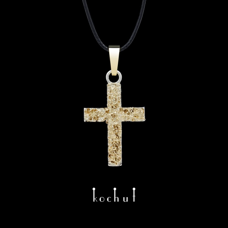 Cross «Soul and body» with a tree. Silver, gold, oxidation