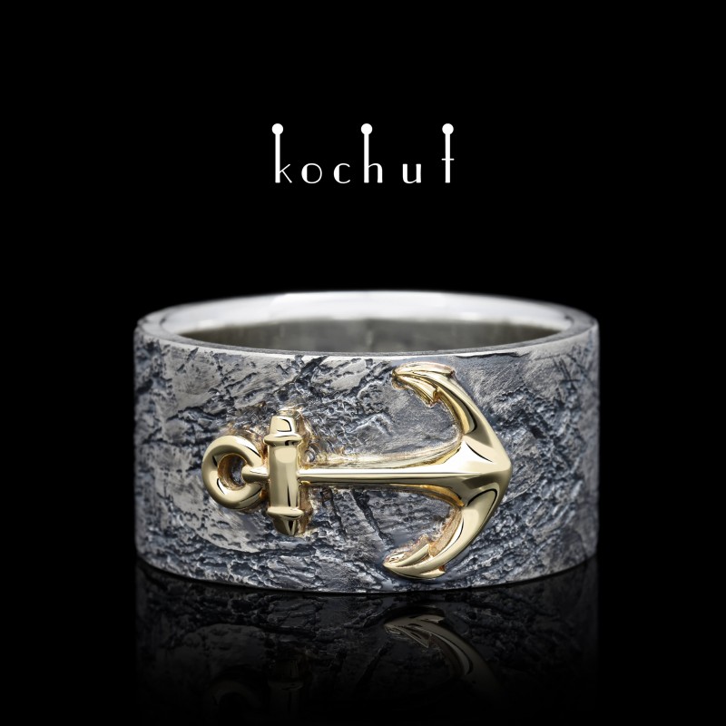 Signet «Sea luck». Silver, gold, oxidation