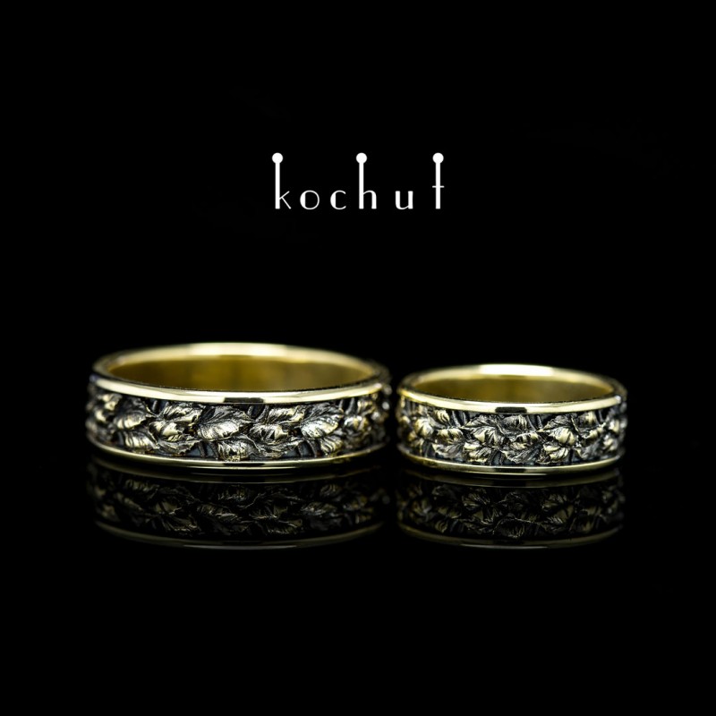 Birch — golden wedding rings