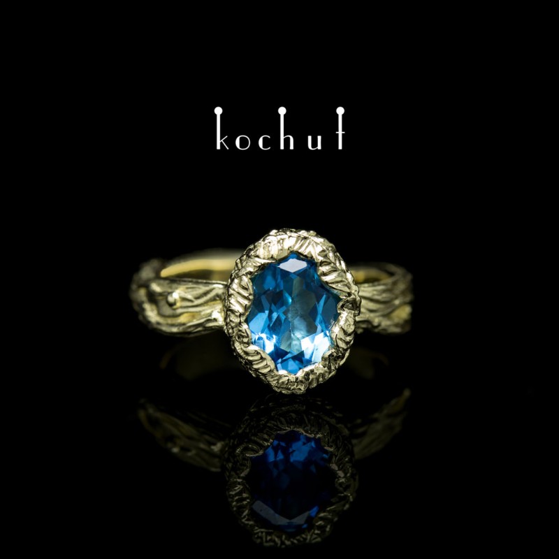 Ring «The source of life.» Yellow gold, topaz