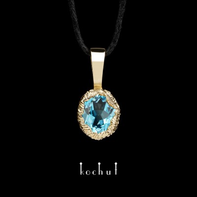 Pendant «The Source of Life». Yellow gold, topaz