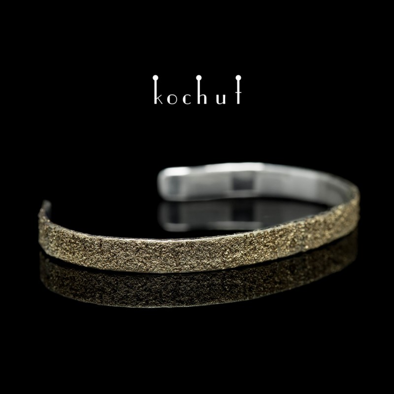 Bracelet "Soul and body" (one-piece). Silver, fusing of yellow gold