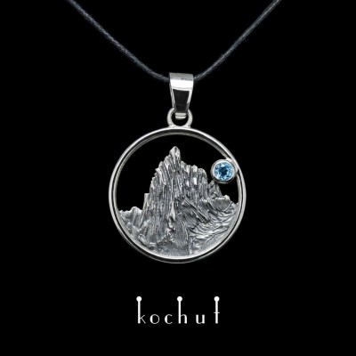"Enchanted Peak" — topaz silver pendant