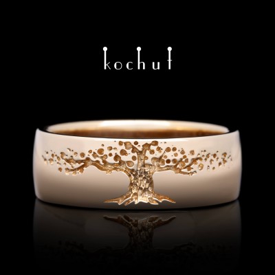 Wedding ring «The Tree of Life». Red Gold