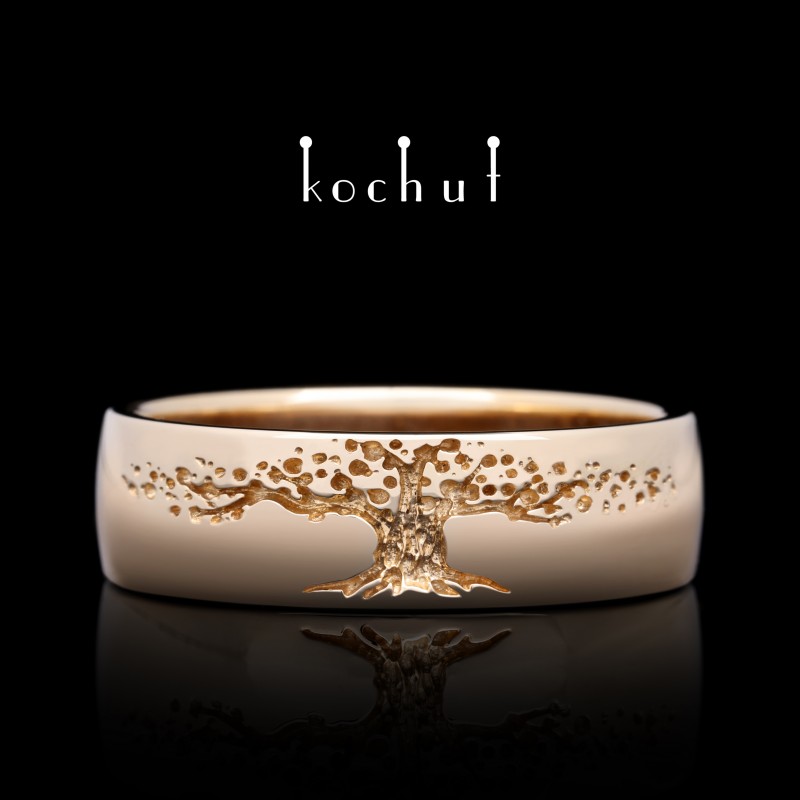 Wedding ring «The Tree of Life». Red Gold