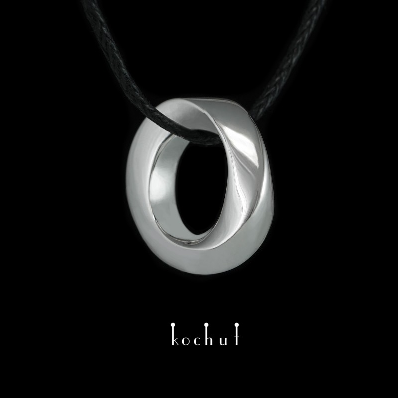 Mobius Ribbon — silver pendant with oxidation