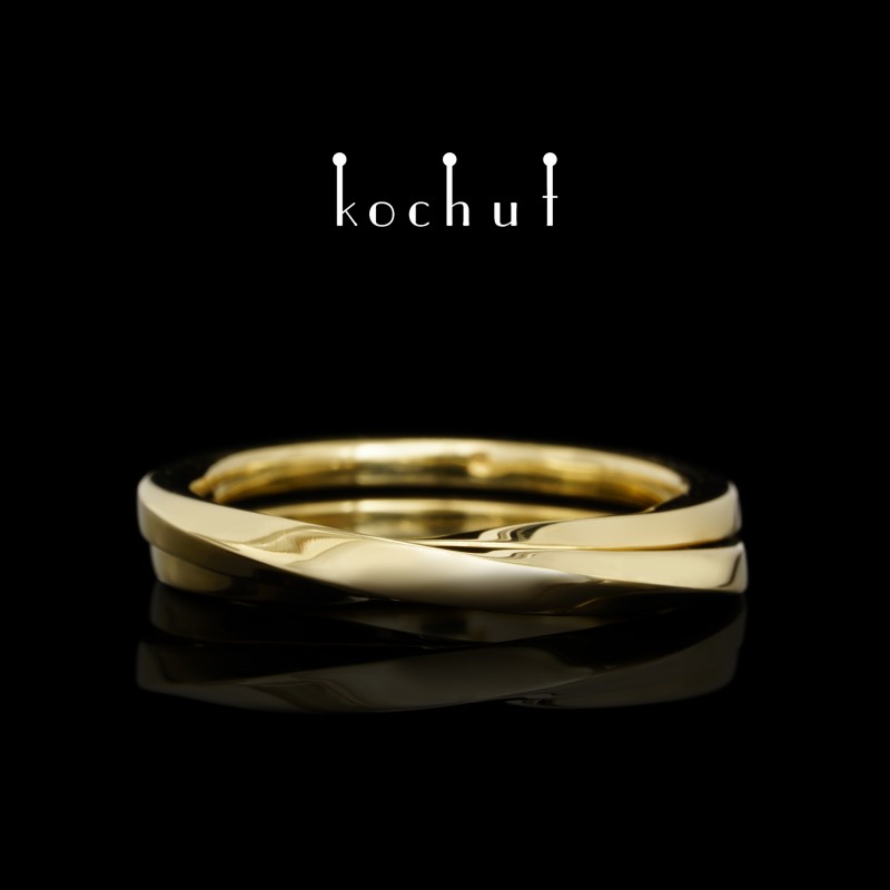 Ring "Moebius Ribbon (The oppositeness)". Gold