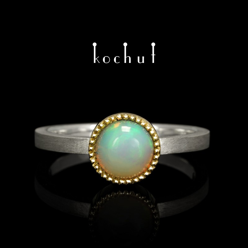 Jupiter — silver, yellow gold and opal