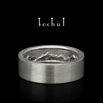 Matte ring «Mountains in the soul». Silver