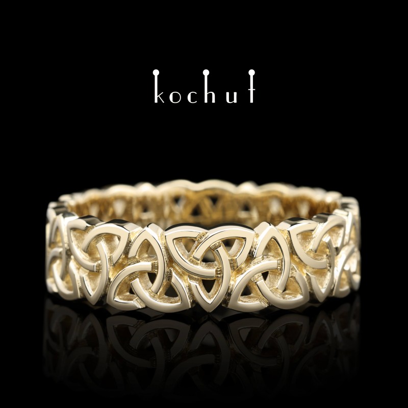Ring «Celtic lace». Yellow gold