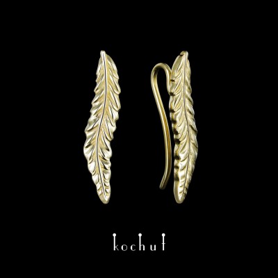 Cuffs «Spikelets». Yellow gold