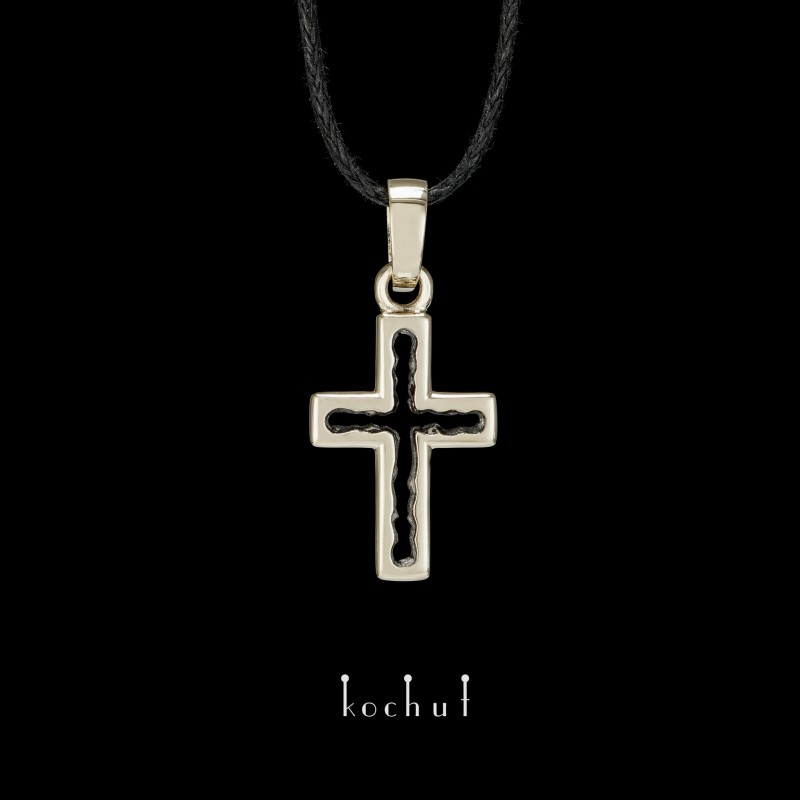 Cross «Space of knowledge.» White gold, black rhodium