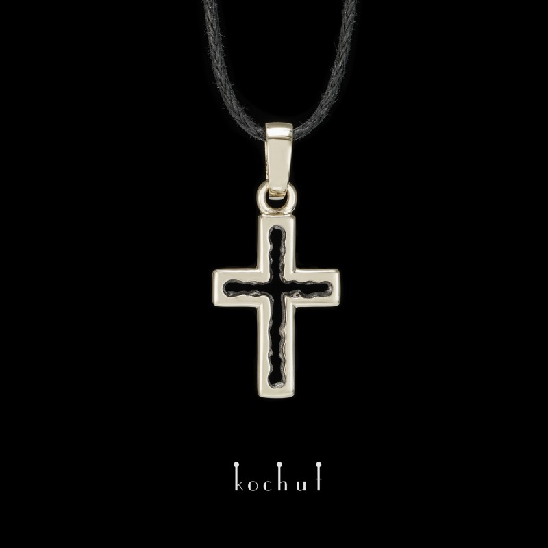 Cross «Space of knowledge.» White gold, black rhodium