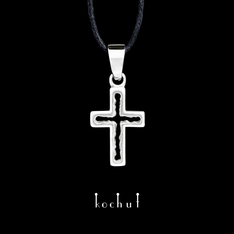 Cross «Space of knowledge.» White gold, white rhodium