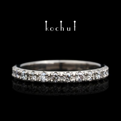 Engagement ring «My orbit». Palladium gold, diamonds