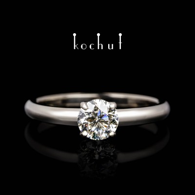 Engagement ring «Satellite». Palladium Gold, diamond