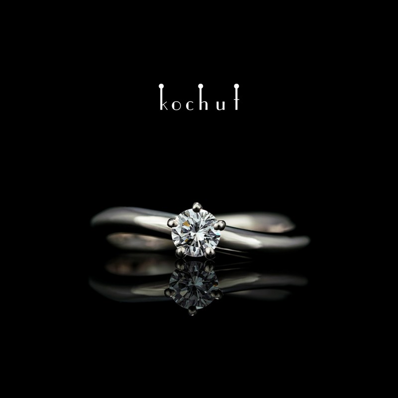Engagement ring «Infinity». White gold, diamond
