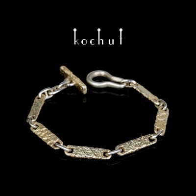 Bracelet «Soul and body.» Yellow gold, silver