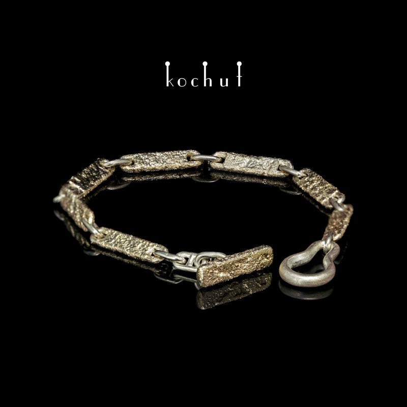 Bracelet «Soul and body.» Yellow gold, silver