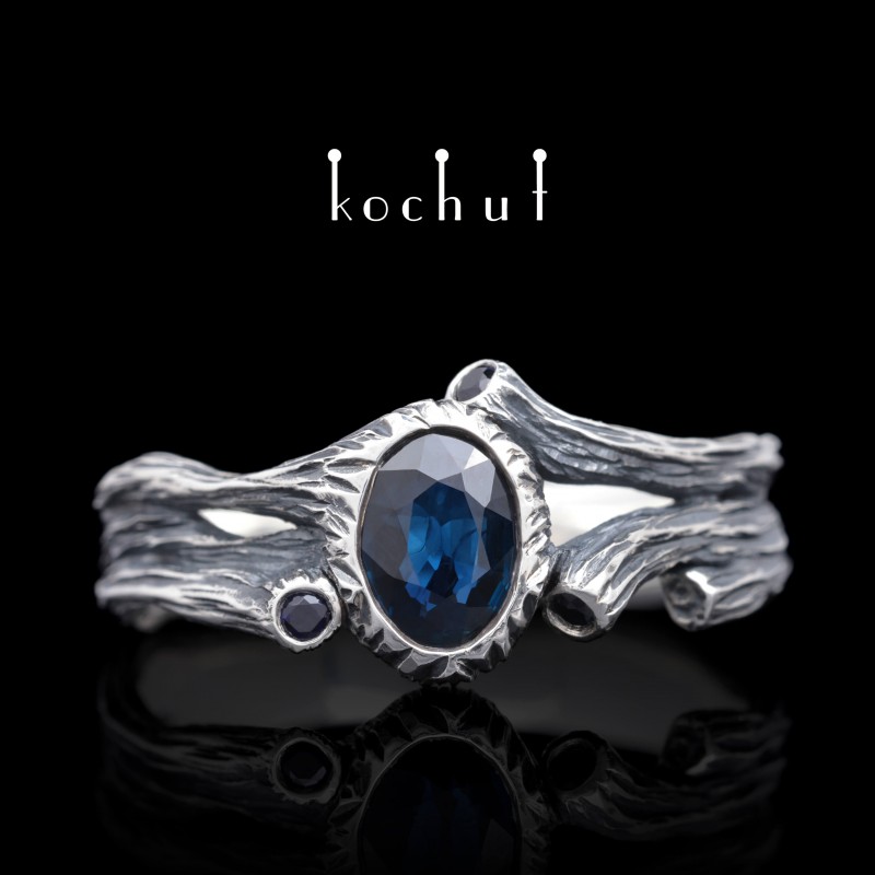 Ring «Sweet Fruit». Silver, Sapphire, Oxidation
