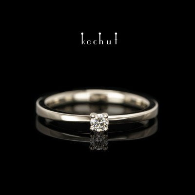 Engagement ring «My inspiration». White gold, diamond