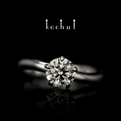 Engagement ring «Infinity». White gold, diamond, white rhodium
