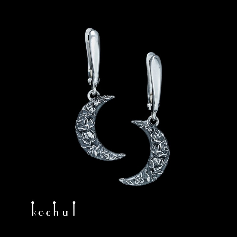 Earrings "Rose Night" — silver
