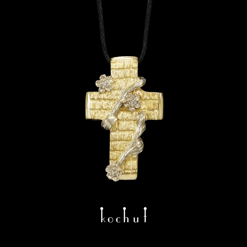  Cross «Revival». White, yellow gold, diamonds 