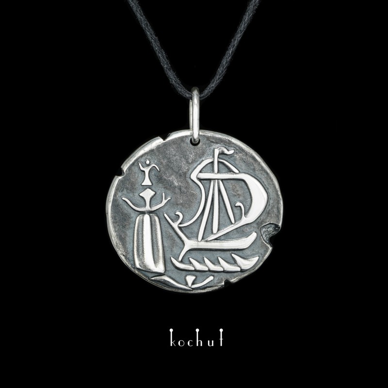 Pendant «Alexandria Lighthouse». Silver, oxidation