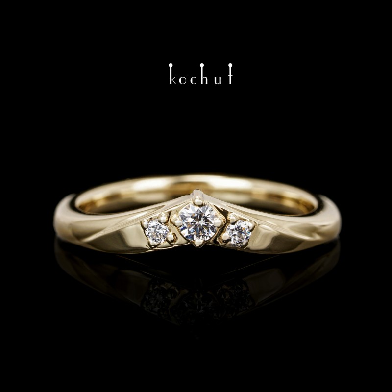 Prsten «Moje Lady». Žluté zlato, brilianty