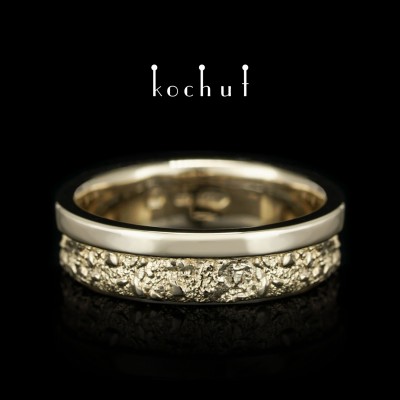 Wedding ring «In joy and sorrow: halves». Yellow gold