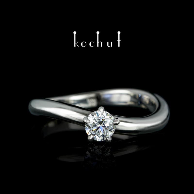 Engagement ring «Infinity». Platinum, diamond