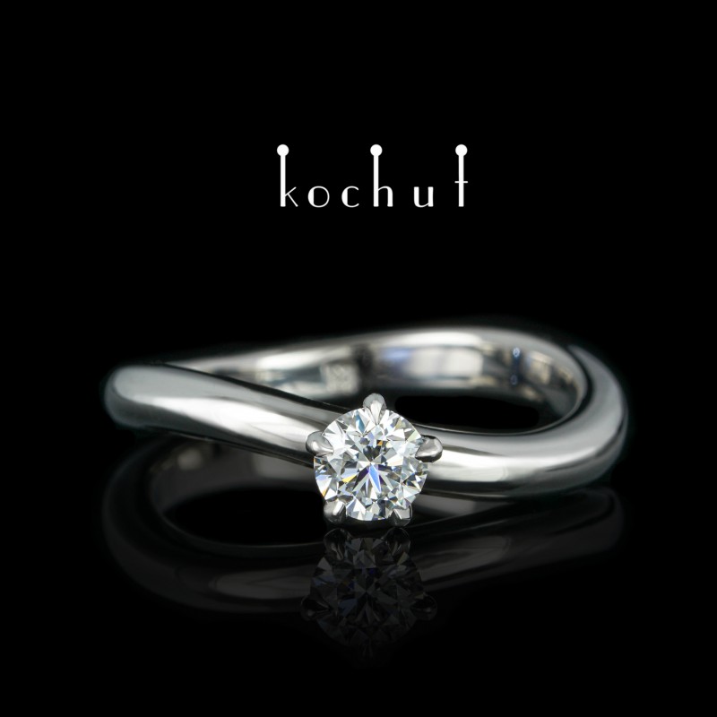 Engagement ring «Infinity». Platinum, diamond