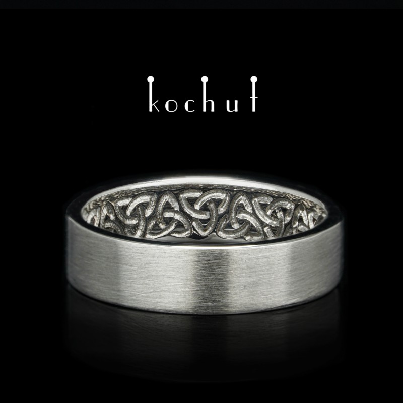 Обручальное кольцо «Аристократы с кельтским триквертом». Платина