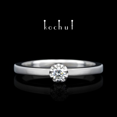 Engagement ring «Peaks of Love». Platinum, diamond