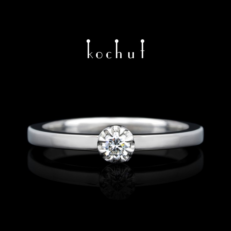 Engagement ring «Tops of love». Platinum, diamond