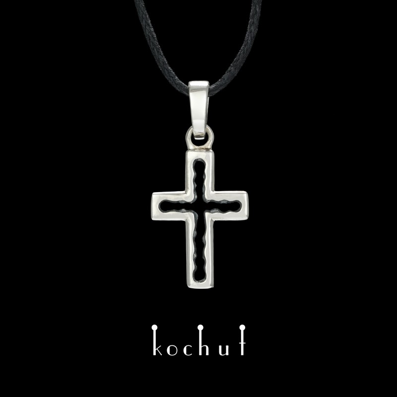 Cross «Space of knowledge». Sterling silver, white rhodium