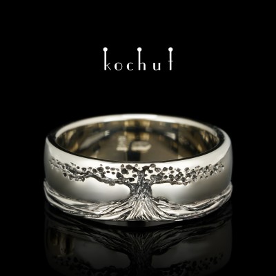 Ring «Tree of Life: roots». White gold, black rhodium