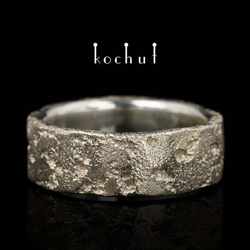  Ring «Soul and body with forging Light». Silver, plating white gold