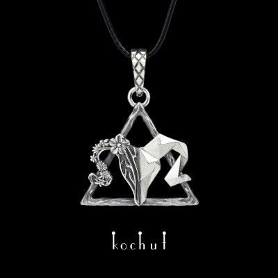 Pendant «Aries». Silver, oxidized