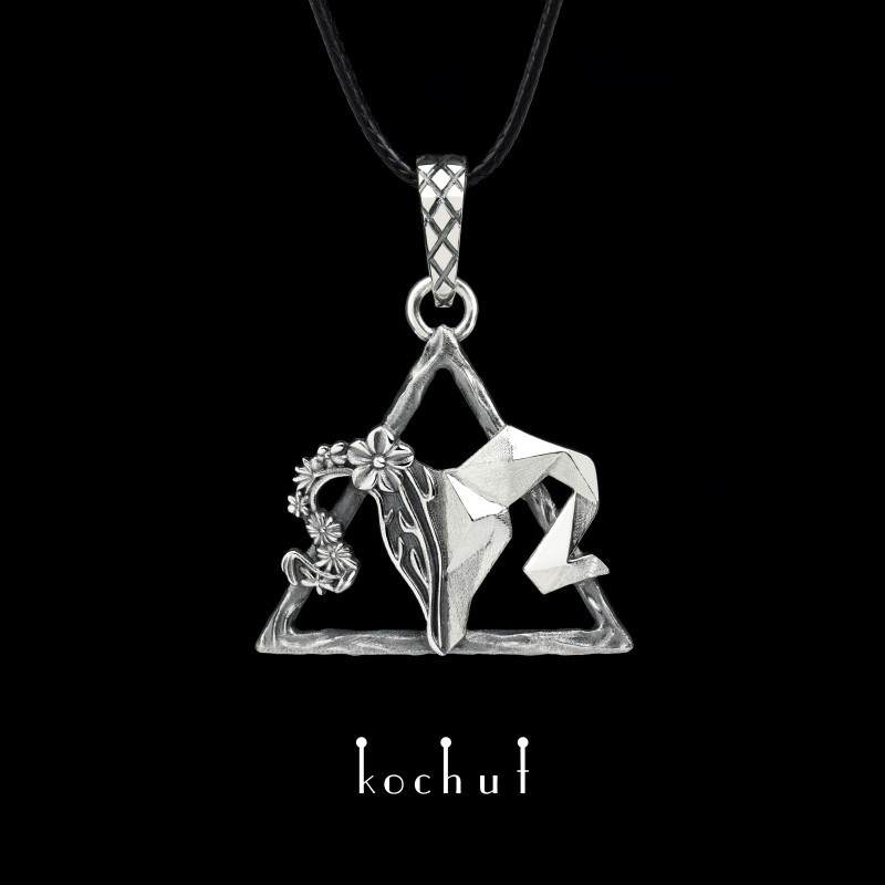Aries — pendant made of oxidized silver
